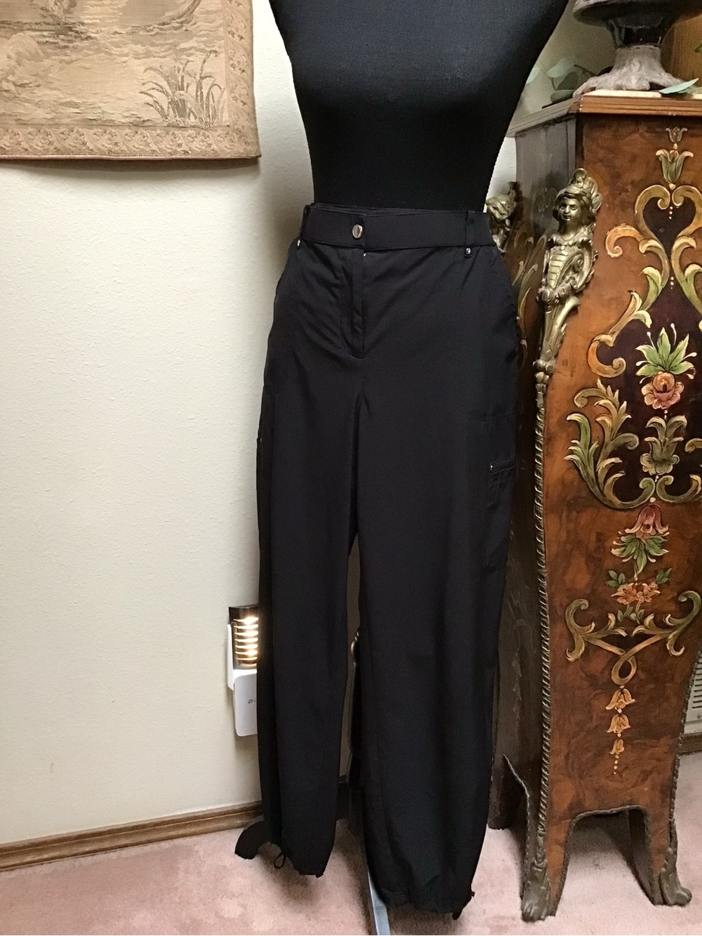 Chico's Black Cargo Track Pants for Women